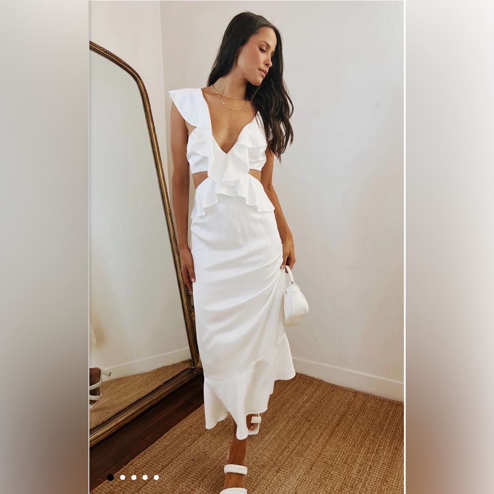 Show Me Your MuMu Zoey Midi Dress White